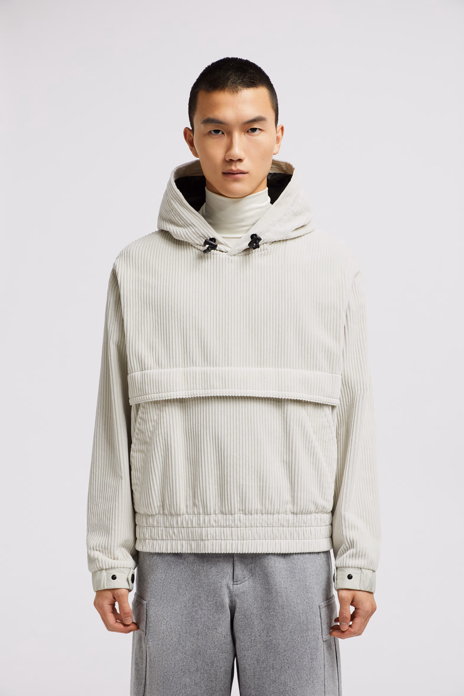 Corduroy Hoodie Men White Ivory Moncler 3